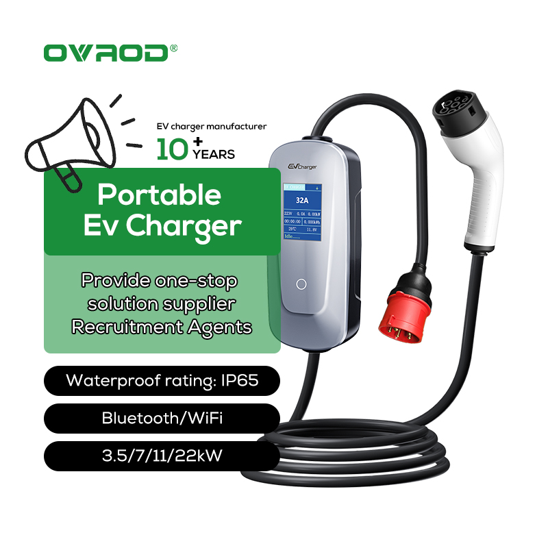 Boîte de charge EVSE Ovrod pou - Type 2 Portable Ev Charger 11Kw Cee avis et prix